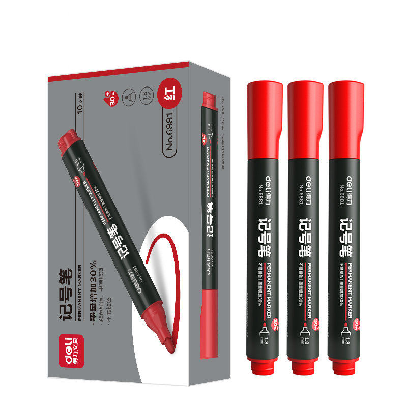 红色粗头物流油性记号笔大头笔10支盒6881办公用品/（红）