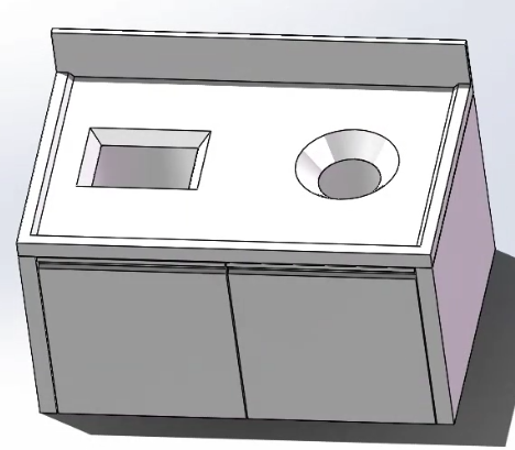 双眼柜式残食回收台