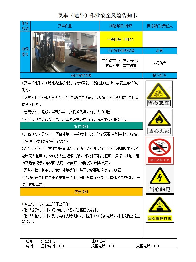 安全风险告知卡编号10